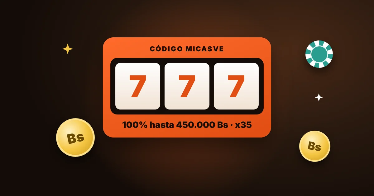 Bono MiCasino con el código MICASVE: 100% hasta 450.000 Bs y rollover x35